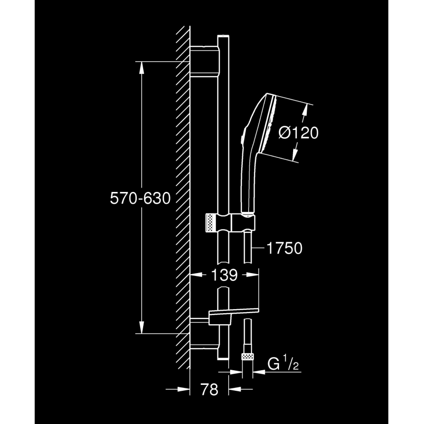 GROHE 1348660000 - Sprchová súprava VITALIO JOY+ 120 mm lesklý chróm