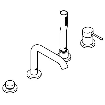 GROHE 19578001 - Vaňová 4-otvorová kombinácia ESSENCE 197 mm lesklý chróm