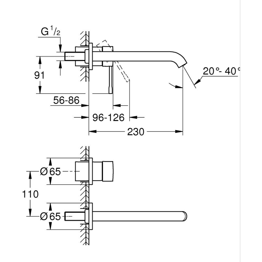 GROHE 19967001 - Umývadlová batéria ESSENCE 110 mm lesklý chróm