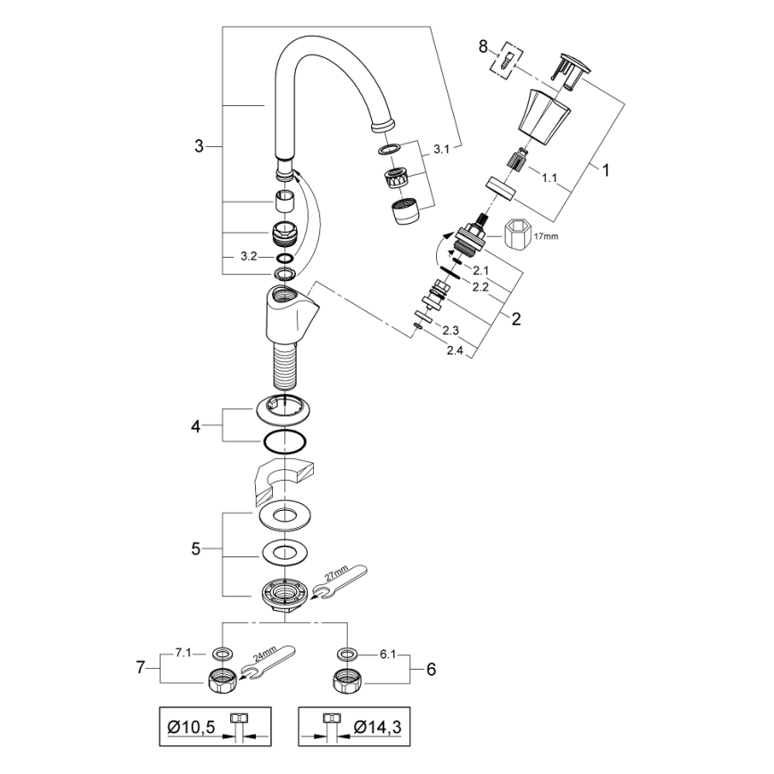 GROHE 20393001 - Stojanový ventil COSTA L DN 15 lesklý chróm