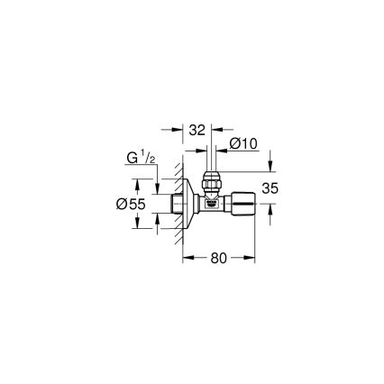 GROHE 22037GN0 - Uhlový ventil UNIVERSAL G12” × G38” mosadz