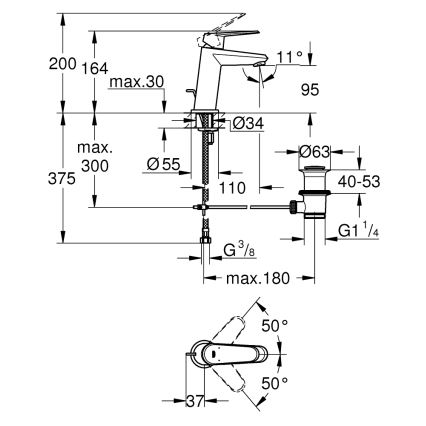 GROHE 23049002 - Umývadlová batéria EURODISC COSMOPOLITAN veľkosť S chróm