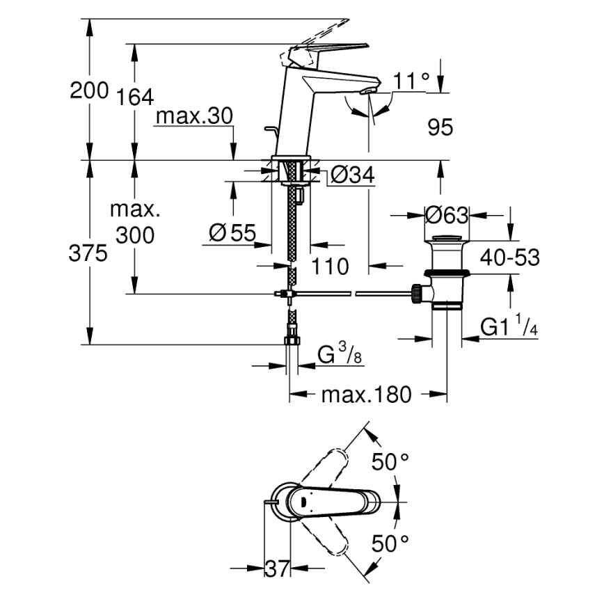 GROHE 23049002 - Umývadlová batéria EURODISC COSMOPOLITAN veľkosť S chróm