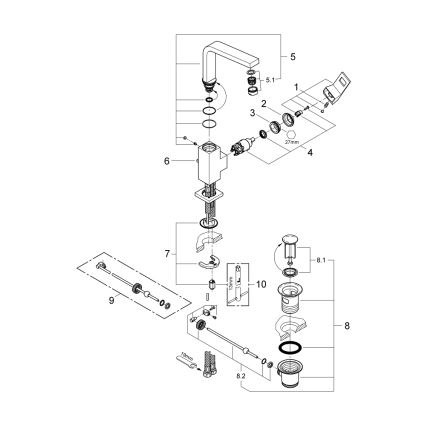 GROHE 2313500E - Umývadlová batéria EUROCUBE veľkosť L lesklý chróm