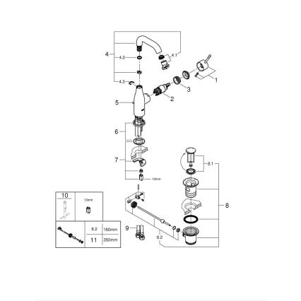 GROHE 23462DC1 - Umývadlová batéria ESSENCE, veľkosť M, nerezové prevedenie