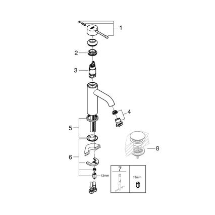GROHE 23590A01 - Umývadlová batéria ESSENCE DN 15 veľkosť S grafit