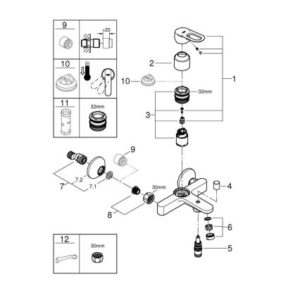 GROHE 23603000 - Vaňová batéria BAULOOP DN 15 lesklý chróm