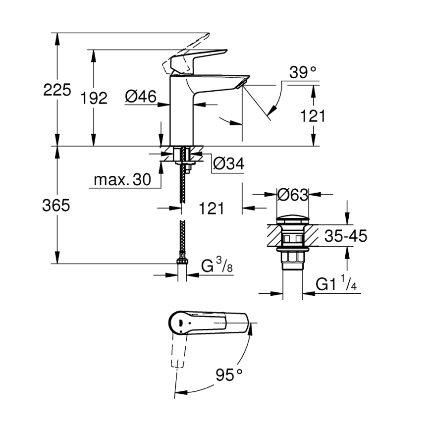 GROHE 23746002 - Umývadlová batéria START veľkosť M lesklý chróm