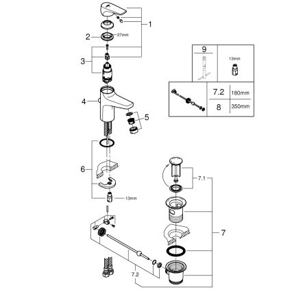 GROHE 23769000 - Umývadlová batéria START FLOW lesklý chróm
