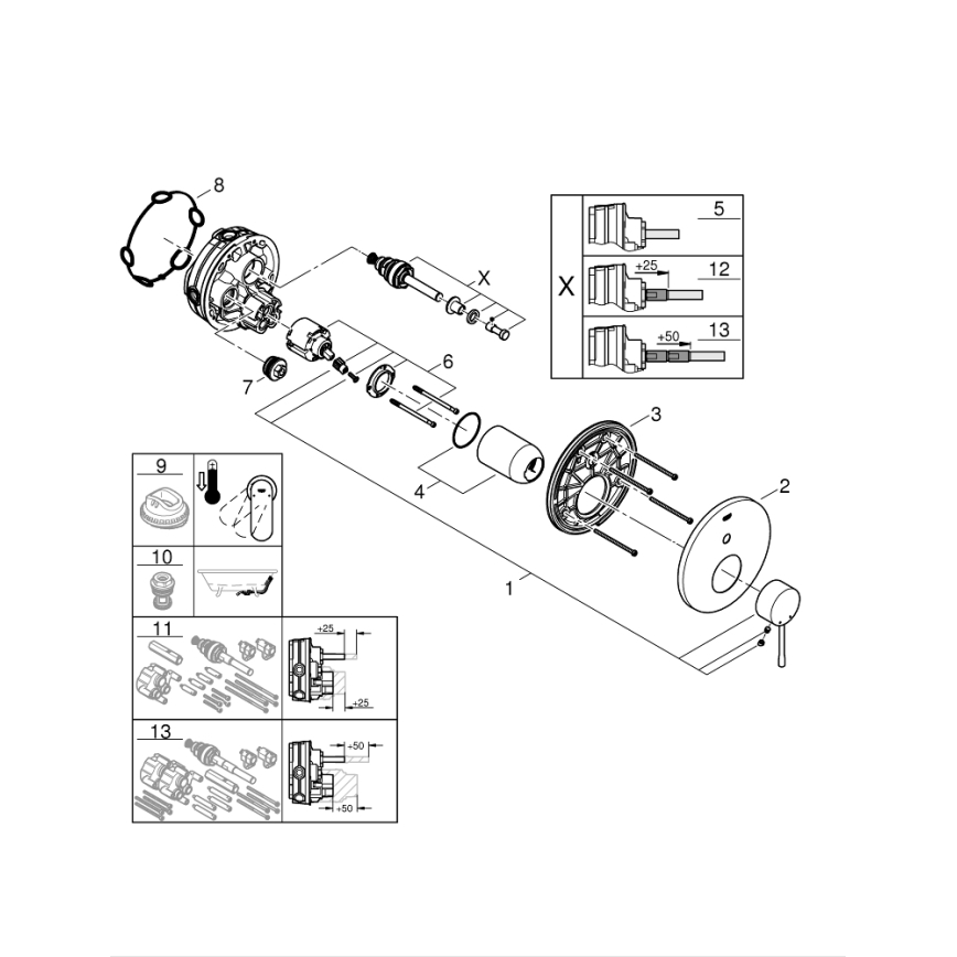 GROHE 24058001 - Batéria ESSENCE lesklý chróm
