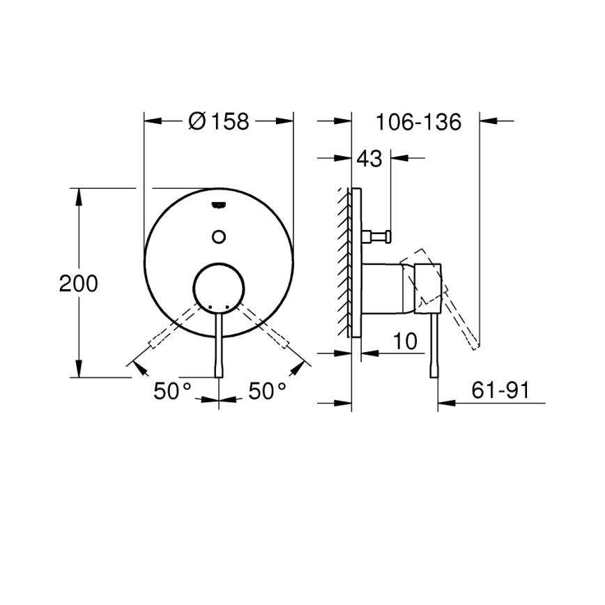 GROHE 24058DC1 - Batéria ESSENCE z nerezovej ocele