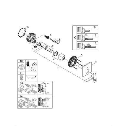 GROHE 24062000 - Batéria EUROCUBE, lesklý chróm