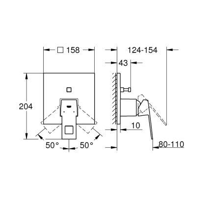 GROHE 24062000 - Batéria EUROCUBE, lesklý chróm