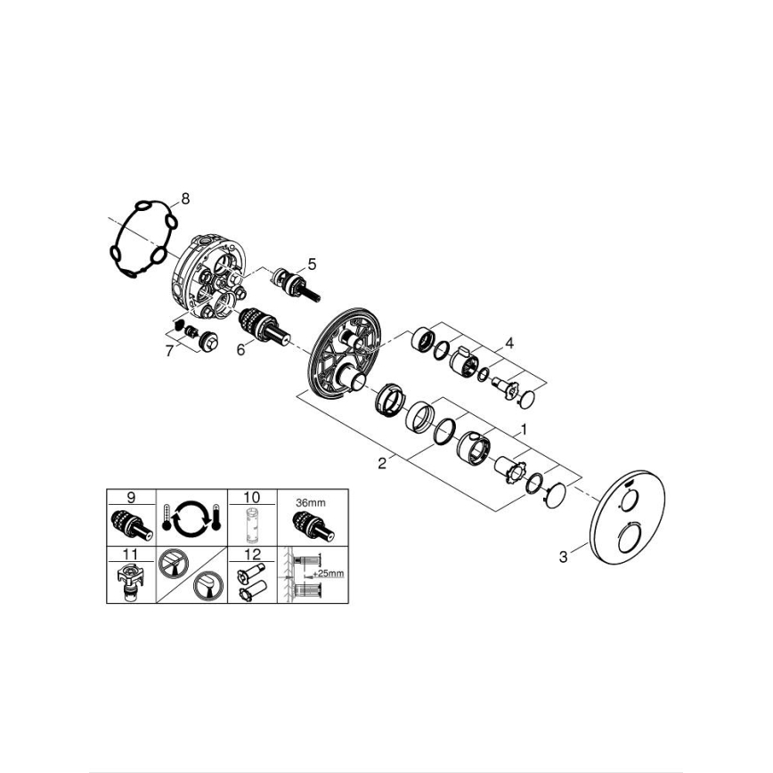 GROHE 24075000 - Termostatická sprchová batéria GROHTHERM lesklý chróm