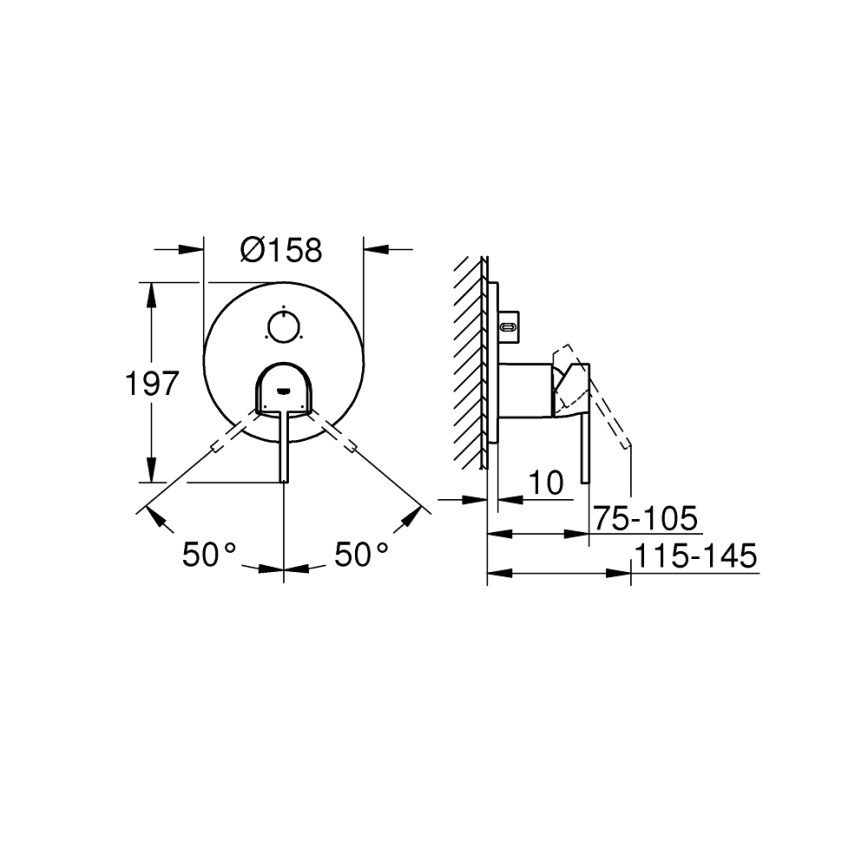 GROHE 24093003 - Batéria PLUS lesklý chróm