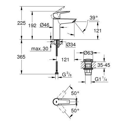 GROHE 24204002 - Umývadlová batéria START veľkosť M lesklý chróm
