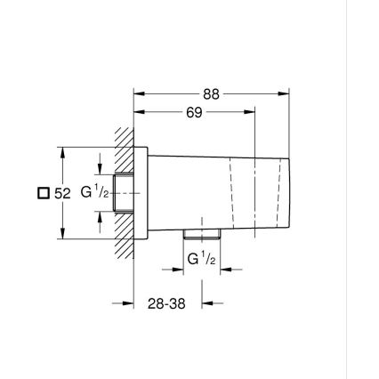 GROHE 26370AL0 - Nástenné koleno EUPHORIA CUBE DN 15 grafit