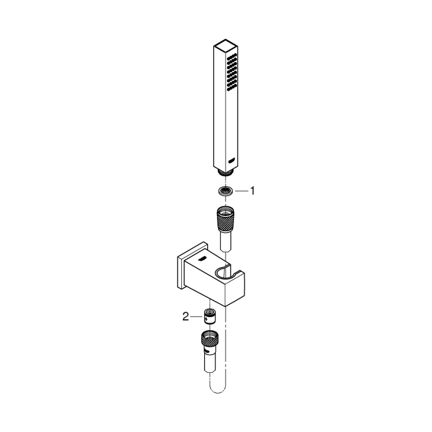 GROHE 26405000 - Sada s nástenným držiakom EUPHORIA CUBE STICK 1250 mm lesklý chróm