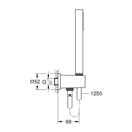 GROHE 26405000 - Sada s nástenným držiakom EUPHORIA CUBE STICK 1250 mm lesklý chróm