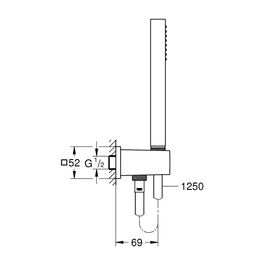 GROHE 26405000 - Sada s nástenným držiakom EUPHORIA CUBE STICK 1250 mm lesklý chróm