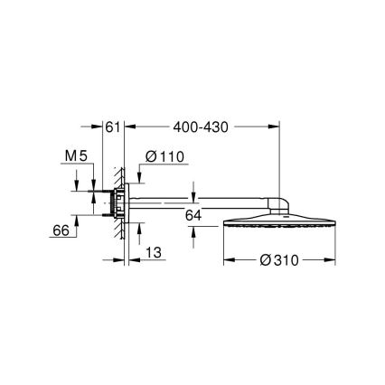 GROHE 26475000 - Sprchová hlavica RAINSHOWER SMARTACTIVE 310 mm lesklý chróm