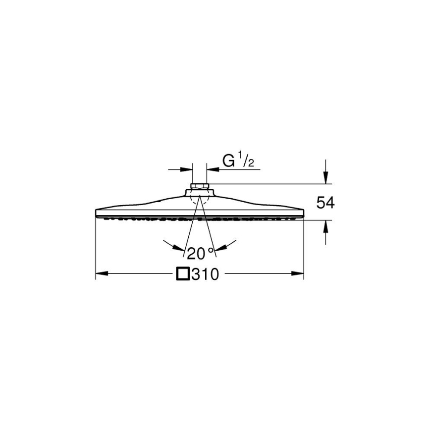 GROHE 26568000 - Hlavová sprcha RAINSHOWER MONO 310 CUBE 310 × 310 mm chróm