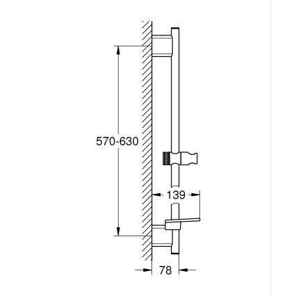 GROHE 266022430 - Sprchová tyč SMARTACTIVE 600 mm čierna