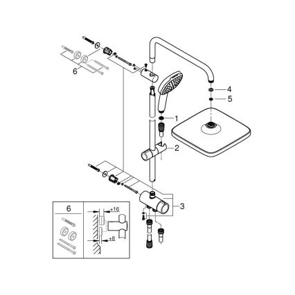 GROHE 26698001 - Sprchový systém VITALIO COMFORT 250 lesklý chróm