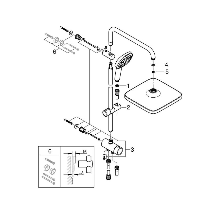 GROHE 26698001 - Sprchový systém VITALIO COMFORT 250 lesklý chróm