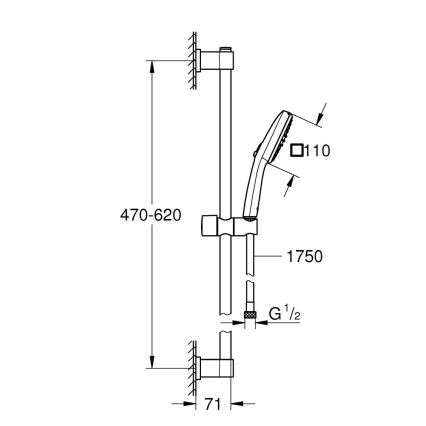 GROHE 26928001 - Sprchový set VITALIO COMFORT 110 600 mm lesklý chróm