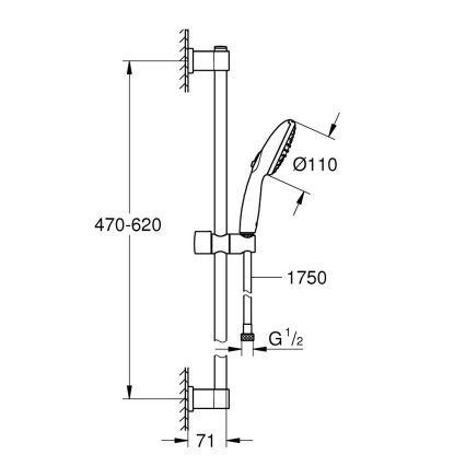 GROHE 26951001 - Sprchová sada VITALIO START 110, 600 mm, lesklý chróm