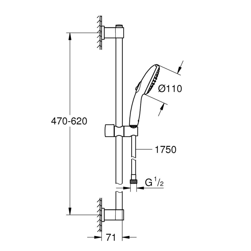 GROHE 26951001 - Sprchová sada VITALIO START 110, 600 mm, lesklý chróm