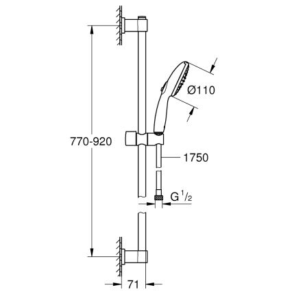 GROHE 26954001 - Sprchová súprava VITALIO START 110 900 mm lesklý chróm