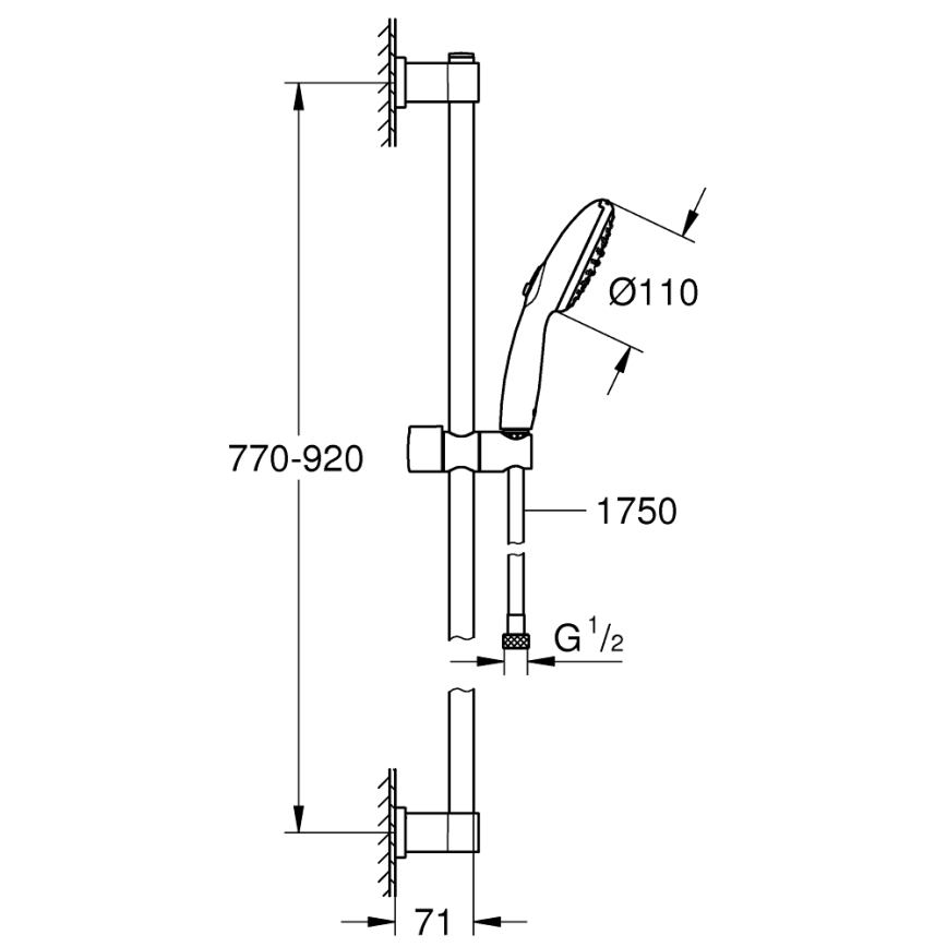 GROHE 26955001 - Sprchový set VITALIO START 110 900 mm nerezová oceľ