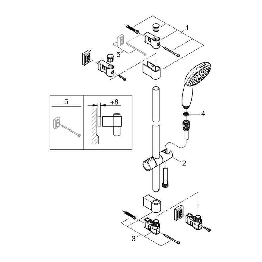 GROHE 26956001 - Sprchová súprava VITALIO START 110 900 mm lesklý chróm