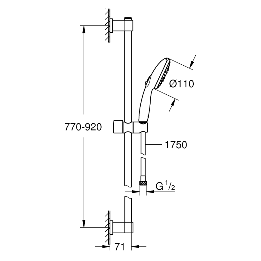 GROHE 26956001 - Sprchová súprava VITALIO START 110 900 mm lesklý chróm