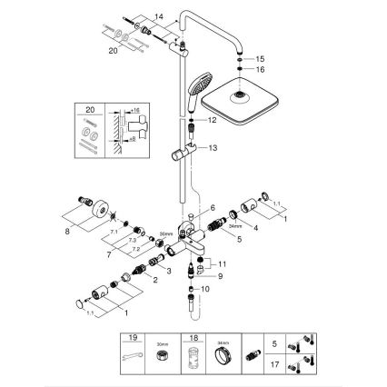 GROHE 26984001 - Sprchový systém VITALIO COMFORT 390 mm lesklý chróm