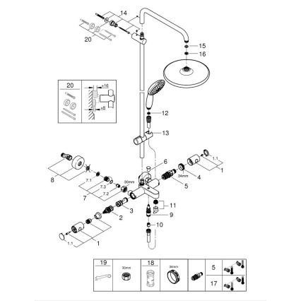 GROHE 269882431 - Sprchový systém VITALIO START SYSTEM 250 390 mm čierny