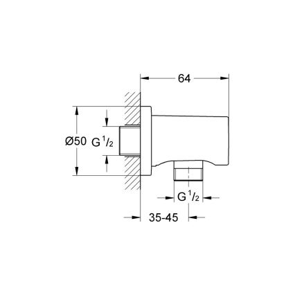 GROHE 27057DC0 - Nástenné kolienko RAINSHOWER DN 15 z nehrdzavejúcej ocele