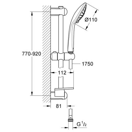GROHE 27226001 - Sprchová súprava EUPHORIA 110 Massage 900 mm lesklý chróm