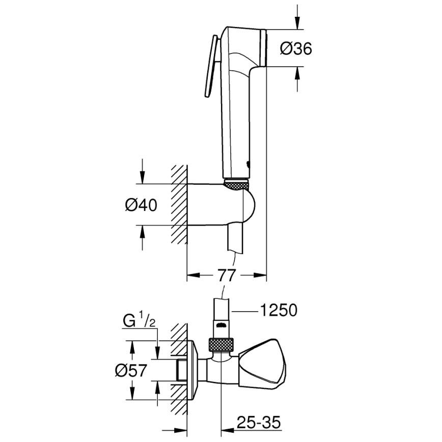 GROHE 27514001 - Ručná bidetová sprcha TEMPESTA-F TRIGGER SPRAY 30 36 mm chróm