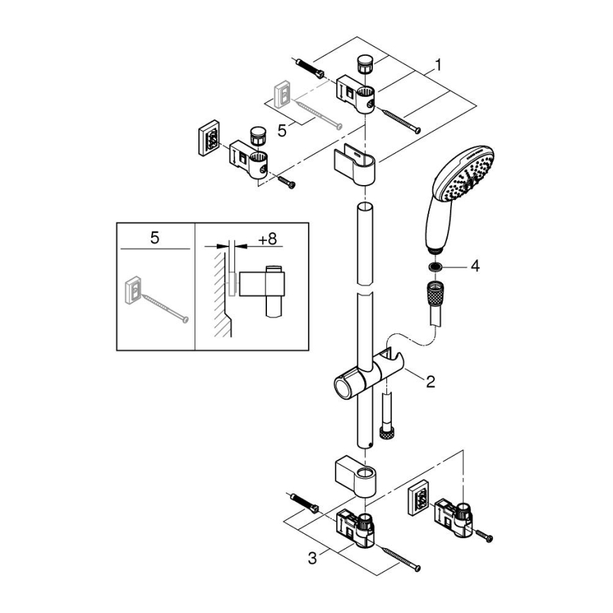 GROHE 27948001 - Sprchový set VITALIO START 110 600 mm lesklý chróm