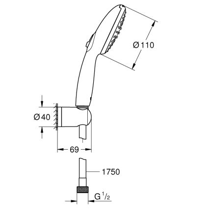 GROHE 279502431 - Sprchový set VITALIO START 110, 110 mm, čierny