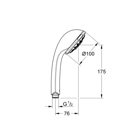 GROHE 28796000 - Ručná sprcha RELEXA 100 Five 100 mm lesklý chróm