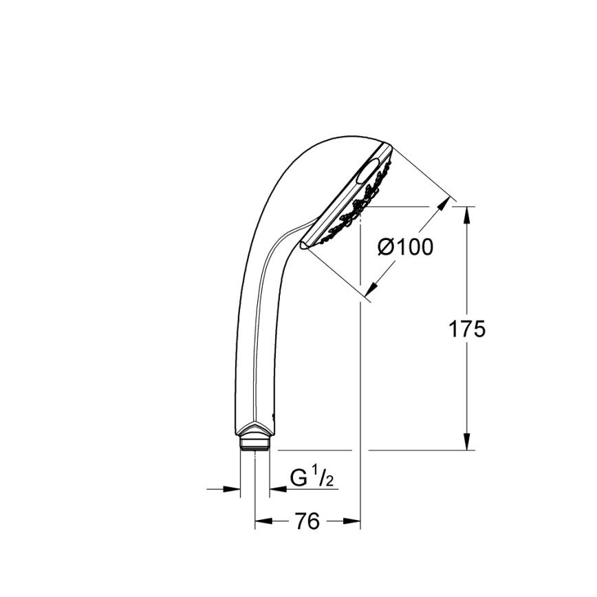 GROHE 28796000 - Ručná sprcha RELEXA 100 Five 100 mm lesklý chróm