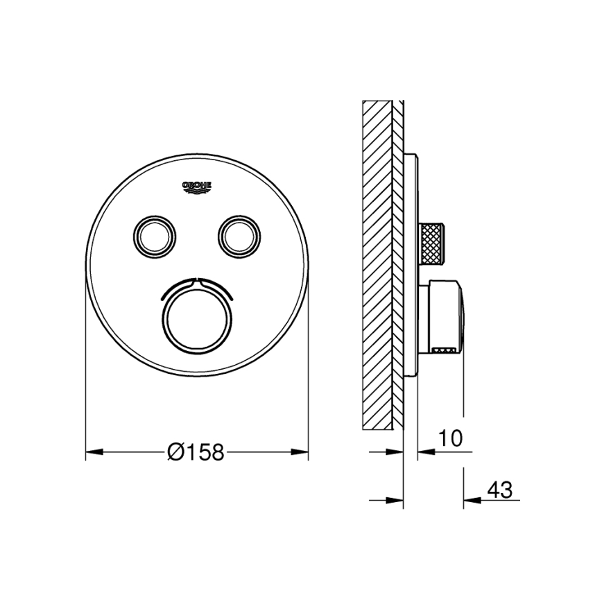 GROHE 29145000 - Krytka podomietkovej batérie SMARTCONTROL lesklý chróm