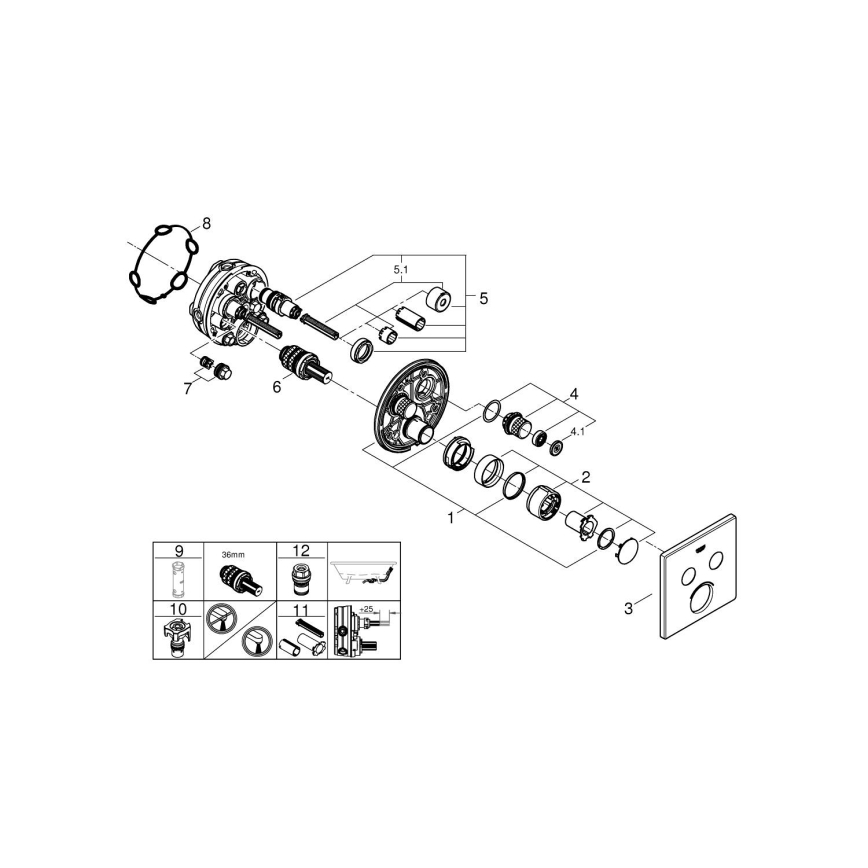 GROHE 29148000 - Krytka podomietkovej batérie SMARTCONTROL, lesklý chróm