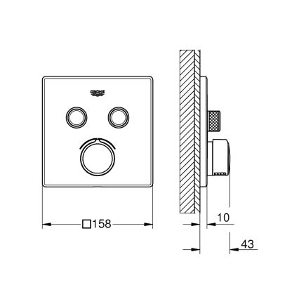 GROHE 29148000 - Krytka podomietkovej batérie SMARTCONTROL, lesklý chróm