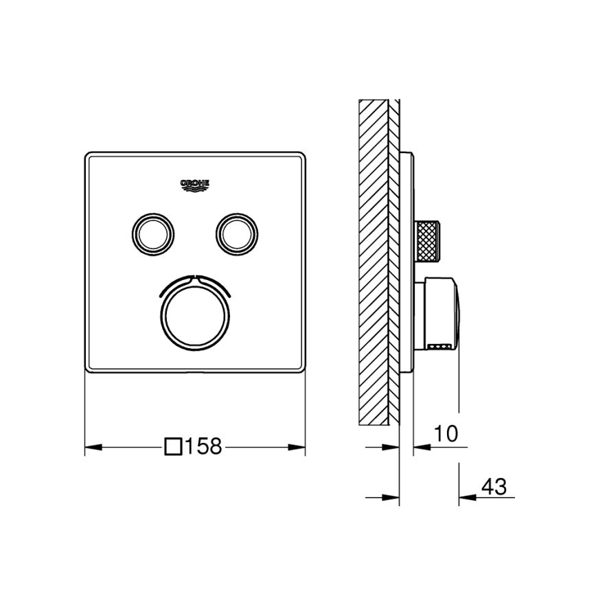 GROHE 29148000 - Krytka podomietkovej batérie SMARTCONTROL, lesklý chróm