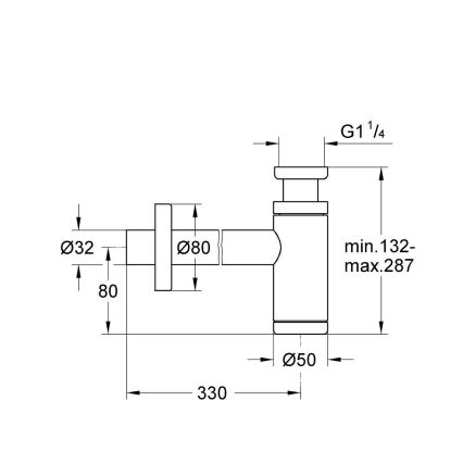GROHE 295032430 - Sifón DN 32 čierny